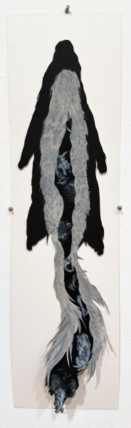 Meghan Reisbord, Carbon-base Squirrel, Color pencil, acrylic on paper, El Cerrito High School