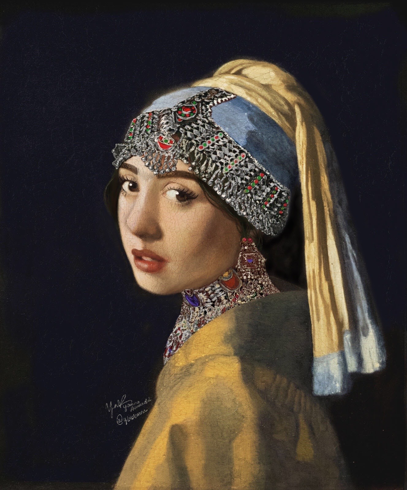 Yamna Ahmadi, Grade 11, Girl with the Afghan Jewelry, 2020