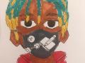 Jalil Brent, Grade 12, Mask Self Portrait, 2021