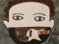 Derick, Grade 11, Mask Self Portrait, 2021