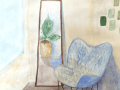 Chloe Giang, Grade 11, Mirror and Blue Chair, 2021