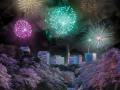 Uziel Franco, Grade 10, Cherry Blossom Trees and Fireworks, 2021