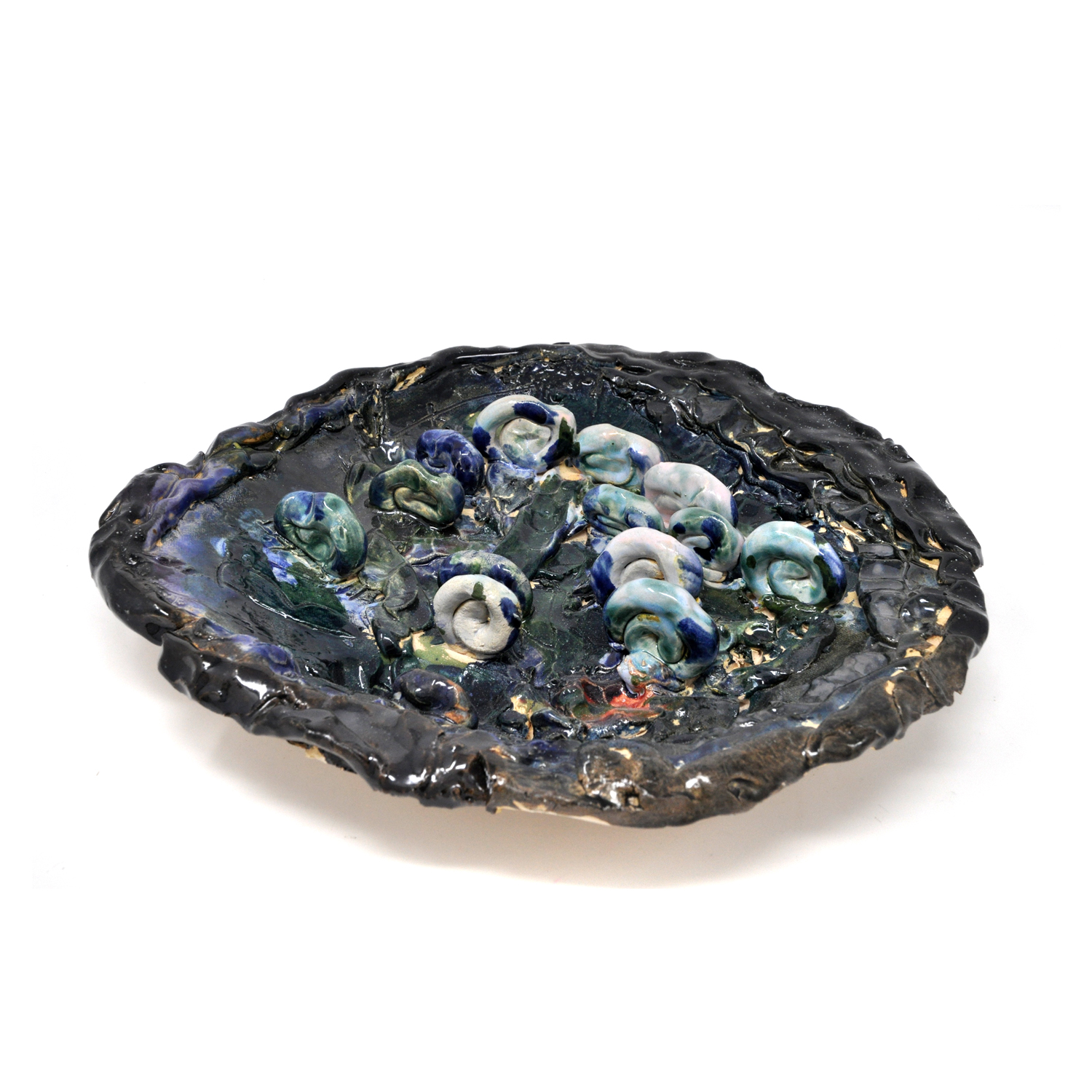 glazed ceramics 13 x 13 x 2” unique 2019

Please note: This piece is available only for pick up at the Art Center. It will not be shipped.
