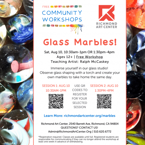 Free Community Workshops Fall 2024 GLASS MARBLES-min